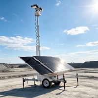 Tour d'éclairage d'urgence solaire sur remorque avec éclairage LED étanche IP65 pour un déploiement flexible