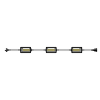 Cordon d'alimentation classique étanche pour décoration extérieure industrielle à LED, gris, PVC et cuivre, 50 pieds, 6000K