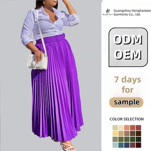 Jupes Trapèze avec Emballage et Étiquettes à Logo Personnalisé pour Femmes Jupes Plissées Élégantes Jupe Longue pour Dames avec Ceinture Gratuite - Product Image 2