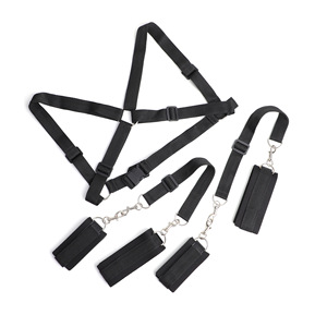 Ensemble de harnais de retenue à genouillères réglables et imperméables, menottes pour mains et jambes, accessoires pour jouets sexuels pour adultes, OEM, <span class=keywords><strong>bondage</strong></span> privé - Product Image 4
