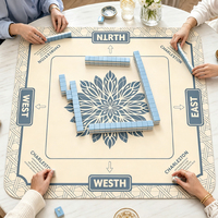 Tapis de Mahjong Américain Personnalisé avec Règles de Charleston et Guide de Triche, Housse de Table Antidérapante en Caoutchouc Silencieuse, Faible MOQ