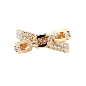 Anillo Clásico de Oro Sólido de 18K con Diseño de Cierre - Anillo de Diamantes Naturales para Uso Diario y Ocasiones de Regalo - Product Image 1