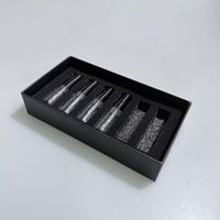 Boîte Cadeau Cosmétique Luxe Léger Dorée avec Insert en Éponge, Boîte Rigide Noire à Tiroir en Papier pour Emballage de Soins de la Peau