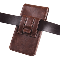 Étui de téléphone vertical vintage en similicuir avec clip ceinture, étui fin et portable pour smartphone, étui à rabat pour Apple iPhone avec emplacement pour carte de crédit