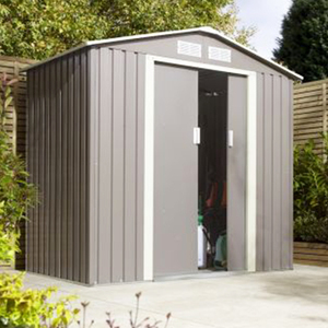 Outdoor Steel Storage Cabinet Backyard Garden Shed Tool Sheds Utility Organizer with Lockable Double Doors