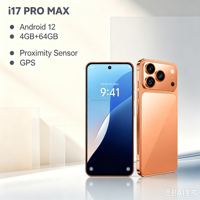 Smartphone I17 personnalisé pas cher, Android 12 à 17, pour réseau 4G, avec puce MTK6762 Octa Core, mémoire 4 + 64 Go, écran 6,58 pouces