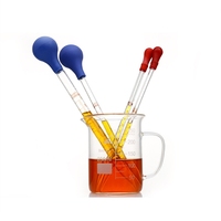 Pipette Pasteur en verre Burette 0.5ml 1ml 2ml 3ml 5ml 10ml Pipette de transfert en verre avec ampoule en caoutchouc