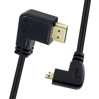 Câble 1m-3m à angle de 90 degrés, triple blindage, gaine PVC, 4K/60Hz pour projecteur HDTV, caméra, ordinateur - En stock