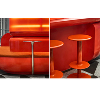 Meubles de restaurant commerciaux au design moderne, comptoir de bar en bois rond pour hôtel, boîte de nuit, café, boutique avec dessus en marbre