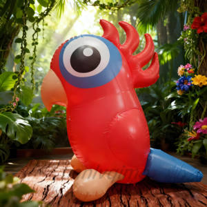 Loro de dibujos animados inflable gigante de venta directa de fábrica, adecuado para decoraciones inflables de dibujos animados de fiesta temática de jungla - Product Image 1