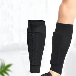 FSPG Protège-jambes de sport de haute qualité Compression Protège-mollets en nid d'abeille Protège-tibia de football