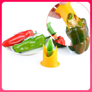 Hot bán 2in1 Rau lõi Remover Màu Xanh Lá Cây Ớt hạt giống separator hạt giống công cụ Chilli Red Bell Pepper corer công cụ nhà bếp - Product Image 5