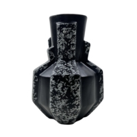 Vase en céramique sculptural géométrique moderne, fait main, émaillé mat moucheté, pour décoration de table console, accessoires de maison, en stock, personnalisable