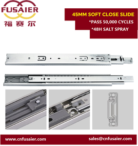 Phật Sơn Cung Cấp 45Mm 3 Lần Mềm Đóng Ngăn Kéo Trượt Đường Ray Kính Thiên Văn Kênh Cho Nhà Bếp Và Phòng Ngủ Đồ Nội Thất Cho Tủ Ăn - Product Image 5