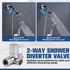 Válvula Divisora de Ducha de 2 Vías G1/2 de Latón Sólido para Ducha de Mano y Cabezal Fijo, Desviador Universal para Baño - Product Image 5