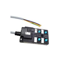 Caja de Distribución con Conector M12 Certificado CE, 4 Puertos, con Cable con Revestimiento de PVC PUR, Gris, 1m 2m 3m 5m 7m