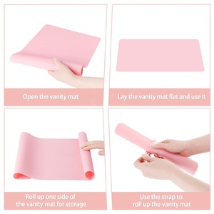 Customized Molding Calendering Waterproof Silicone Makeup Mat 400x300mm Easy Clean <b>Table</b> <b>Protector</b> for Home Salon Makeup Artists - Product Image 5