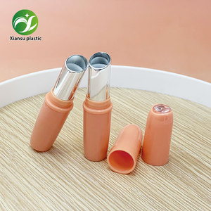오렌지 플라스틱 립밤 포장 타원형 모자 빈 립밤 립스틱 용기 립밤 튜브 포장 로고 인쇄 - Product Image 4