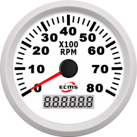 Tachometer Sepeda Motor 85mm 8000RPM Pengukur RPM Rasio Kecepatan 1-300 dengan RPM/Jam Perjalanan/Jam Total Merek ECMS 9-32V