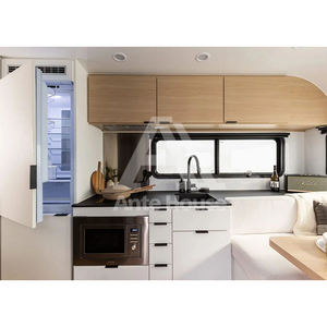 Cabane en bois Apple Tiny House ignifuge et imperméable, maison en conteneur pour le <span class=keywords><strong>camping</strong></span> et la résidence, 20 pieds avec 2 chambres, conteneur portable - Product Image 4