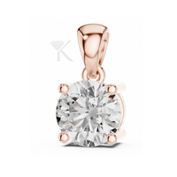 Exquisito colgante de diamante solitario con corte redondo brillante, certificado por IGI, con marco abierto arquitectónico, joyería elegante y minimalista.