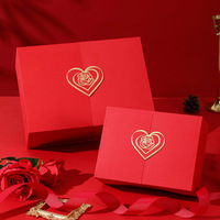 YZ Rosa Luxus-Geschenkbox mit Doppelöffnung aus Recyclingmaterialien und Prägedruck für Valentinstag und Geburtstagsgeschenke