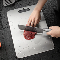 Ensemble de planche à découper en titane antidérapant réversible vintage Blocs à découper en acier inoxydable pur de qualité alimentaire pour la cuisine à domicile