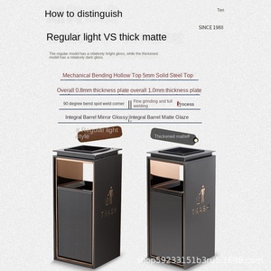 Sảnh khách sạn thùng rác bằng thép không gỉ có thể gạt tàn dọc trung tâm mua sắm thang máy lối vào bộ phận bán hàng khói Thùng rác - Product Image 5