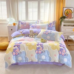 Tốt Nhất Bán 300TC Bộ Đồ Giường Thiết Kế Mới In Phim Hoạt Hình Hoa Cho Lớn Tấm Phẳng Gối Duvet Bìa Hiện Đại - Product Image 4