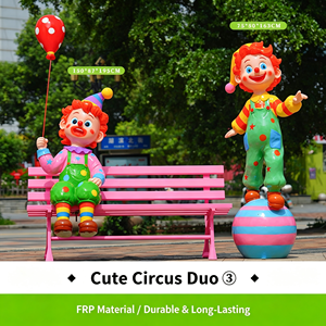 Estatua <span class=keywords><strong>de</strong></span> Payaso <span class=keywords><strong>de</strong></span> Fibra <span class=keywords><strong>de</strong></span> Vidrio, Escultura Colorida <span class=keywords><strong>de</strong></span> Personaje <span class=keywords><strong>de</strong></span> Circo con Múltiples Poses para Eventos <span class=keywords><strong>de</strong></span> Carnaval, Plaza al Aire Libre - Product Image 6