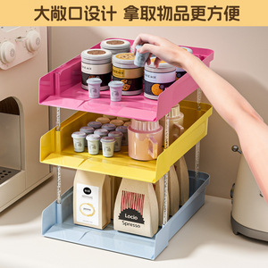 Stackable Multi Layer Spice Rack Plastic Kitchen Storage Organizer With Adjustable Shelves For Spices And Condiments - Product Image 4