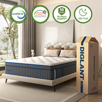 Matelas hybride 14 pouces en mousse à mémoire de forme et ressorts ensachés sans fibre de verre
