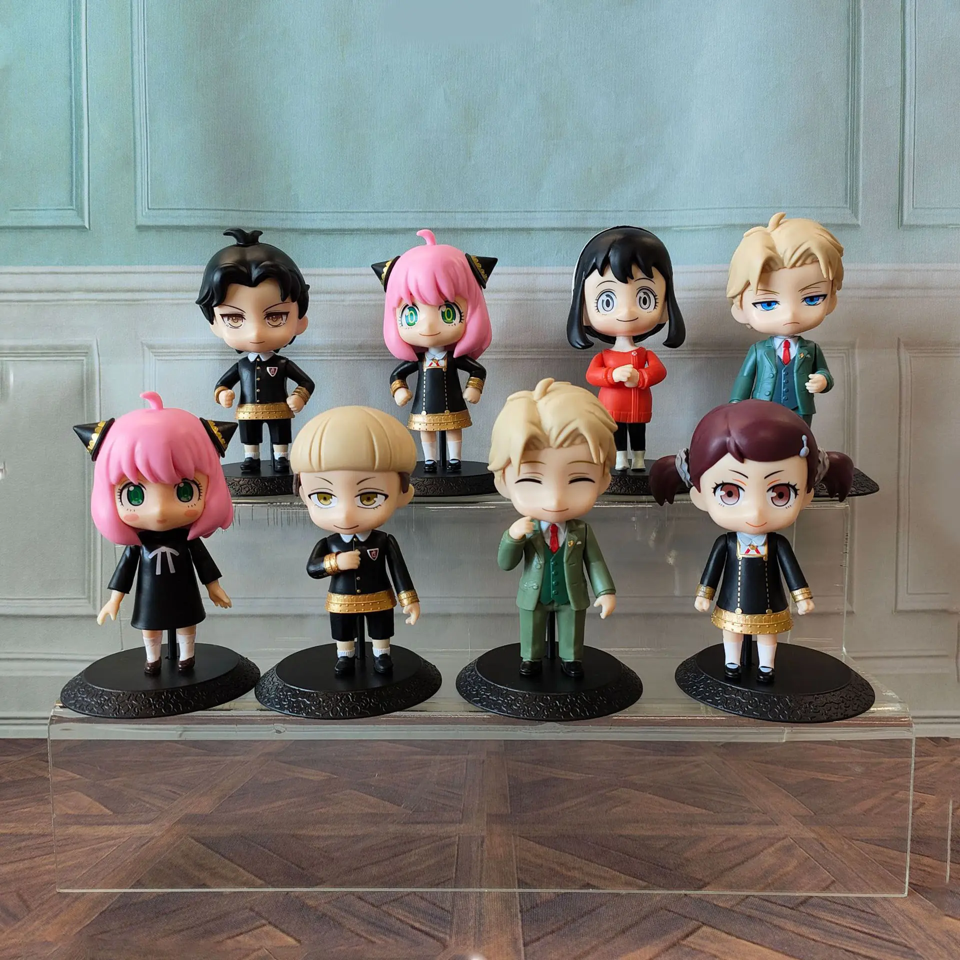 Figuras de 8pcs Set Cartoon PVC Toy Doll Ornaments Yor Twilight Anya SPY FAMILY Anime Action Figures