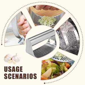 <strong>Garlic</strong> <strong>Press</strong> Rocker Stainless Steel <strong>Garlic</strong> Presser, Upgrade Heavy Duty Mincer Crusher, Portable Manual <strong>Press</strong> Tool - Product Image 6