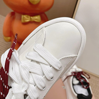Baskets blanches à plateforme pour femme, style designer, de haute qualité, à double lacet, en cuir, décontractées, pour la marche quotidienne