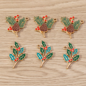 Weny, confezione da 10 pezzi, ciondolo a forma di foglia simulata in lega con effetto goccia d'olio, colore nocciola - Product Image 2