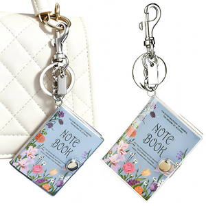 Porte-clés floral pour carnet, mousqueton rectangulaire en plastique, breloque de sac, style léger et frais, crochet en alliage de zinc - Product Image 1