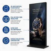 Pantalla LCD Digital de Señalización de 85 Pulgadas, Personalizada, de Pie, con Marco Delgado, para Publicidad, Kiosco de Información Comercial