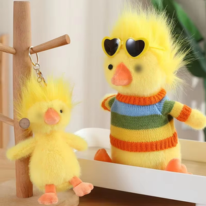 Fuzzy Yellow Duck Plush, Fuzzy Penguin <b>Stuffed</b> Animal, <b>Soft</b> <b>Toy</b>, Birthday Gift, Small Animal Ornament, Holiday Gift - Product Image 5