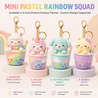 Porte-clés en peluche alpaga personnalisé OEM ODM, style tasse Boba arc-en-ciel, broderie de logo personnalisée, emballage de marque pour cadeaux souvenirs de détail