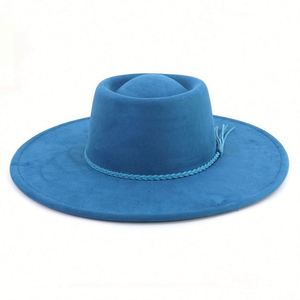 Custom Outdoor Wholesale High Quality Wide Brim Wool Felt Suede Fedora <b>Hat</b> <b>Band</b> Unisex Party Fishing Casual Character 3D - Product Image 2