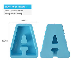 Moldes de silicona para pastel caseros de grado alimenticio, moldes grandes de silicona con letras ABC en inglés, moldes de silicona con alfabeto, 26 Uds. - Product Image 5