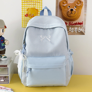 Cross-border 2026 new fresh high-appearance fashionable summer plaid lightweight large capacity versatile backpack - Product Image 4