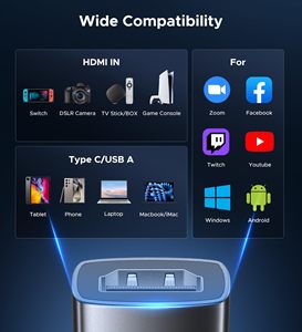 Jasoz 4K 2-in-1 USB-A/USB-C Type-C để cho HDMI HD Audio <span class=keywords><strong>video</strong></span> chụp thẻ cho live streaming - Product Image 4