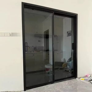 Porte coulissante élégante et simple à double rail, en verre trempé double vitrage, en alliage d'aluminium, design minimaliste pour cuisines et salles de bain intérieures - Product Image 6