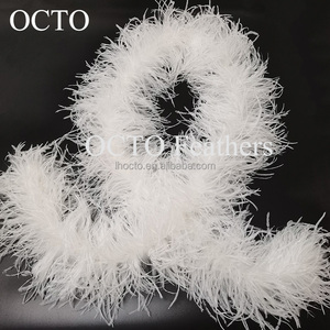 Haute <span class=keywords><strong>Couture</strong></span> 8 Plis Événements Fête Moelleux Plume Coupe Vêtements <span class=keywords><strong>Couture</strong></span> Deluxe Teint Couleur Plume D'autruche Boa - Product Image 5
