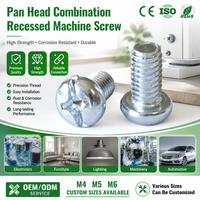 Vis de machine à tête cylindrique fendue M4 M5 M6 zinguée sur mesure OEM/ODM pour composants électroniques