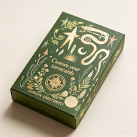 Cartes de tarot éducatives et de divertissement personnalisées avec estampage à chaud doré |   Boîte rigide et support en carton noir pour cadeau