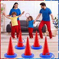 Jeu de lancer d'anneaux gonflables en PVC sur le thème des araignées avec cônes pour fêtes d'anniversaire, utilisation intérieure/extérieure