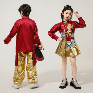 Costume da Spettacolo di Danza Jazz in Stile Cinese per Bambini, <span class=keywords><strong>Abbigliamento</strong></span> Hip-Hop Guochao, Costume da Esibizione per Ragazzi nel Street Dance - Product Image 3